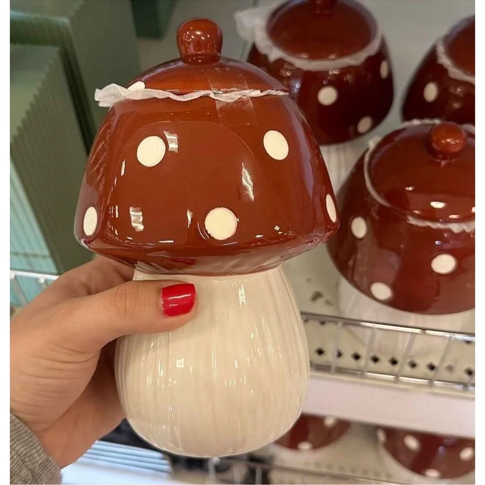 Target 🎯 Ceramic Mushroom Canister Reddish Brown